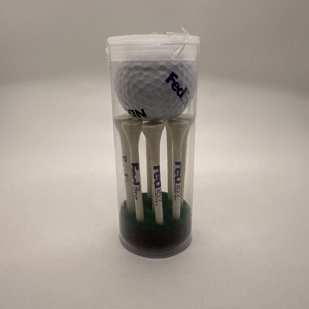 Rare NIB Purple & Grey FedEx Golf Tee Set With Nike NDX NDXHeat Ball 1